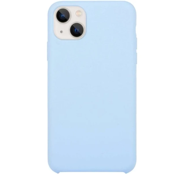 Solid Silicone Phone Case For iPhone 15 Plus(Light Blue)
