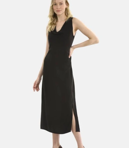 Time and Tru Women's Cowl Neck Midi Dress