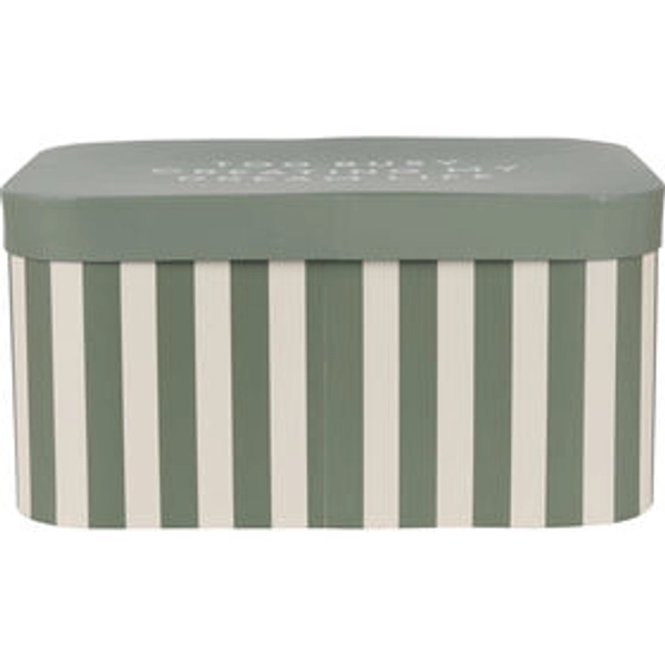 Caixa Riscas Largas Verdes 34x24x17cm Kasa