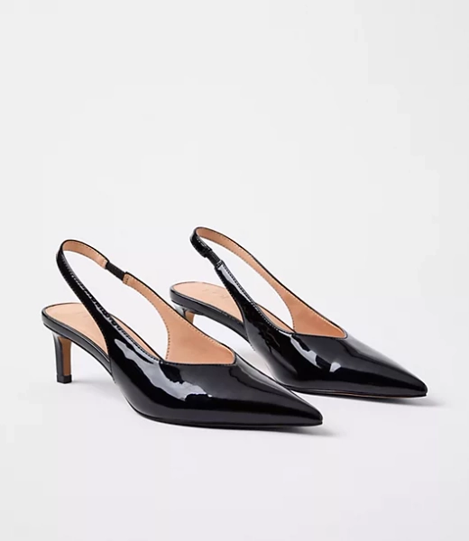 Patent Slingback Kitten Heels