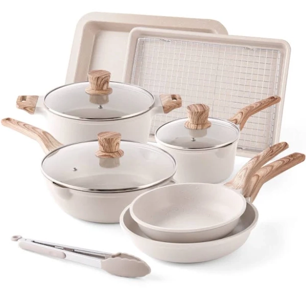 Caannasweis Nonstick Cookware Sets Kitchen Pots and Pans Color/Finish
