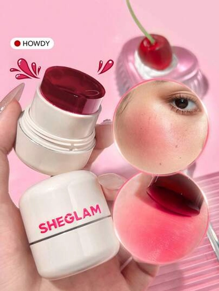 SHEGLAM أحمر شفاه وخدود مرطب من Jelly-Licious-أحمر خدود مائي من 4 ألوان، يدوم طويلاً، صبغة طبيعية مزدوجة الاستخدام، مكياج للوجه بملمس هلامي حمره علامة تجارية جمال مكياج مستحضرات تجميل للنساء الفتيات مثالي لفصل الخريف الشتاء مثالي ل- Y2K أزياء أنيقة هدية حفلة جاهز أفضل لون