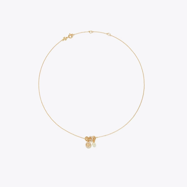 Icon Pavé Charm Pendant Necklace in yellow, size OS