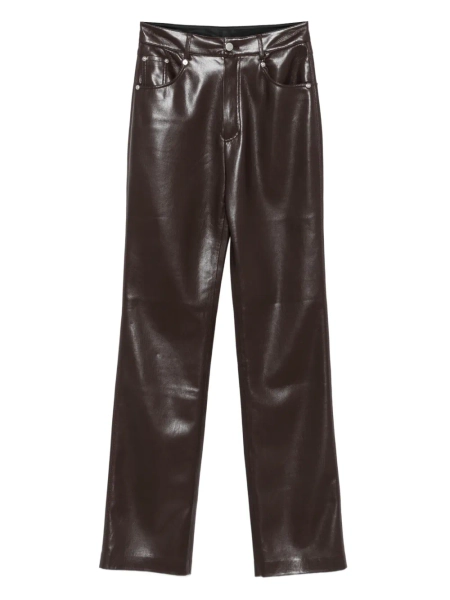 Nanushka pantalon en cuir à coupe cinq poches | S