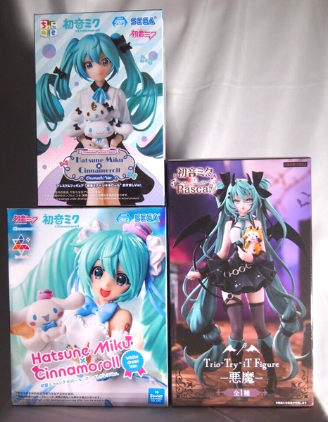 Hatsune Miku figure Devil Rascal &amp; CINNAMOROLL Chokonose &amp; Prim Girl Set of 3