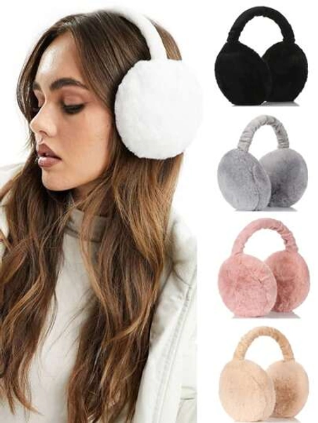 Soft Plush Foldable Earmuffs - Unisex Comfortable Ear Warmers For Winter Outdoor Activities