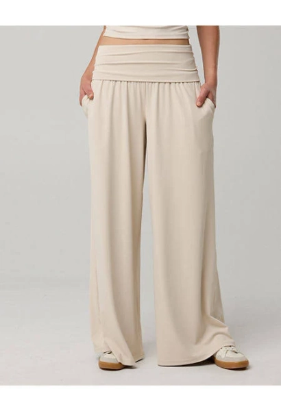 Aerie Real Me Foldover Super Wide Leg Pants