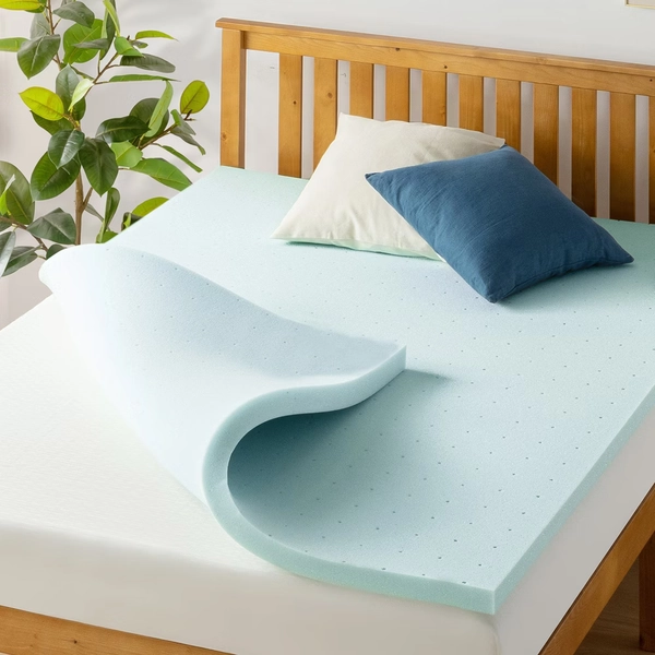 Mellow King Ventilated Memory Foam Cooling Gel Infusion 1.5" Mattress Topper: CertiPUR-US, Non-Woven Fabric, Pressure Relief