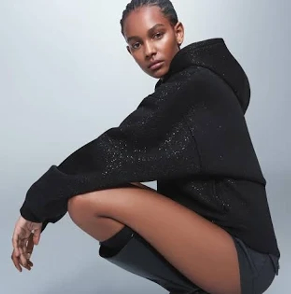 Bershka Glitter HOOD Sweatshirt Femme