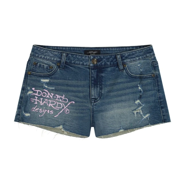 LKS Heart Denim Shorts - 24 / MEDIUM VINTAGE