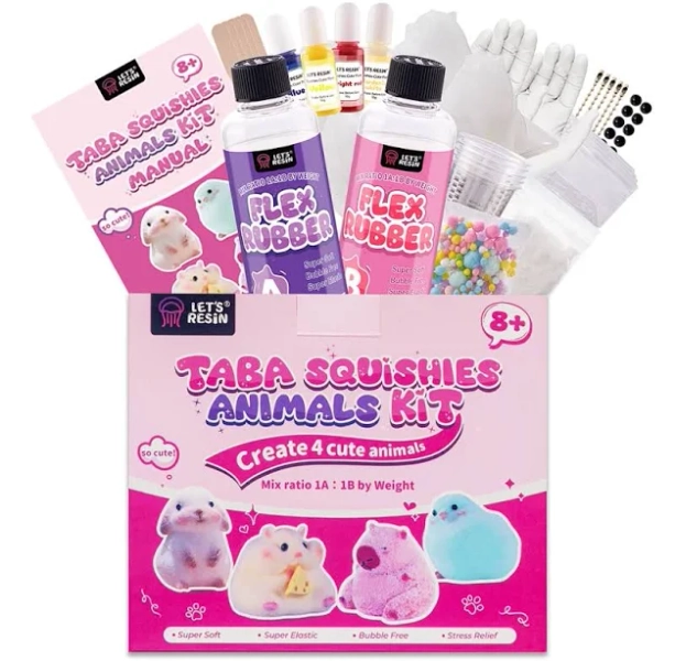 4 Cute Animals Taba Squishy Making All-in-One Kit