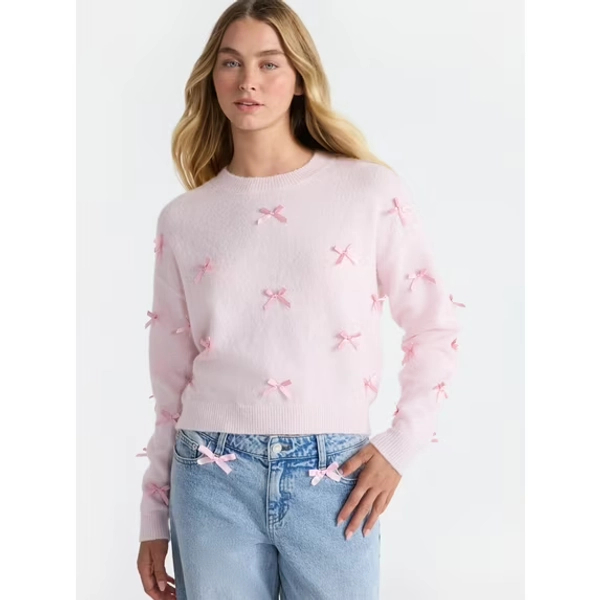 No Boundaries Bow Sweater, Lightweight, Women's