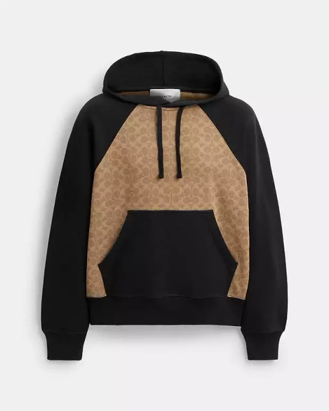 Tan Signature Signature Hoodie In Organic Cotton