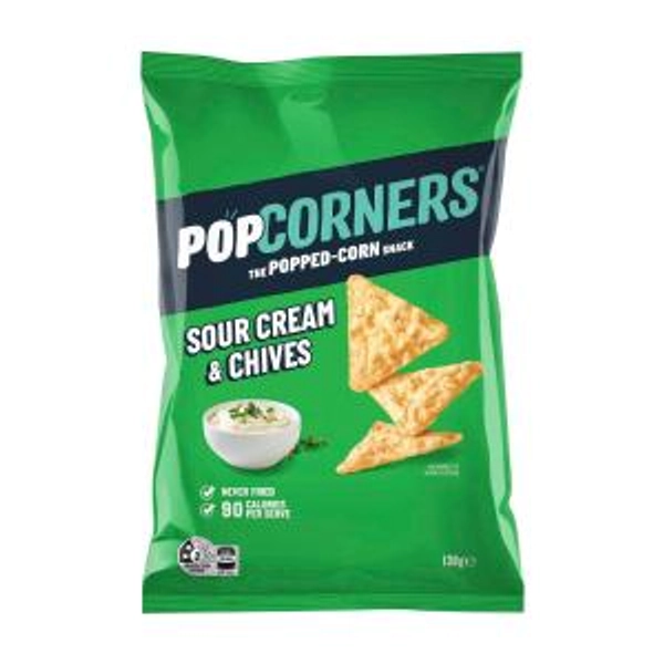 Popcorners Popcorn Chips Share Pack Sour Cream & Chives | 130g