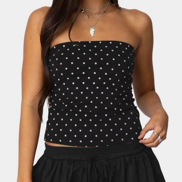 Edikted Women's Polka Dot Built In Bra Tube Top