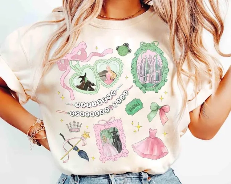 Wicked Movie Inspired Coquette Bow Shirt