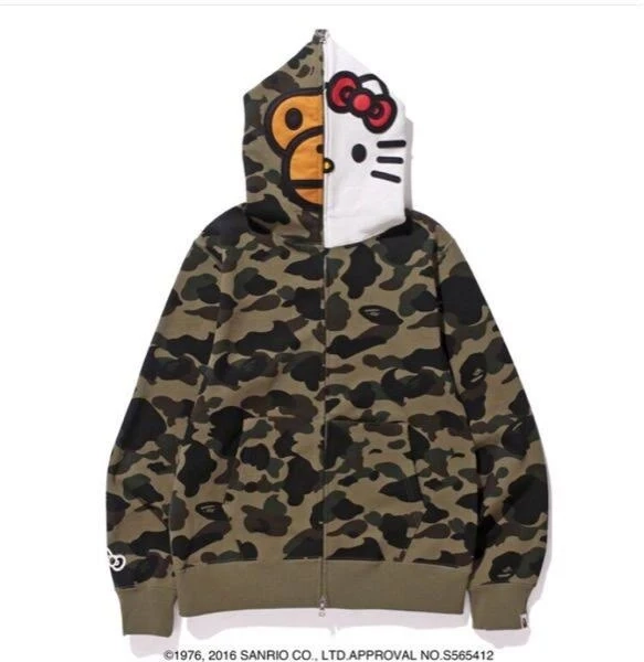 A Bathing Ape X Sanrio Milo Hello Kitty Split Face 1st Camo Full Zip