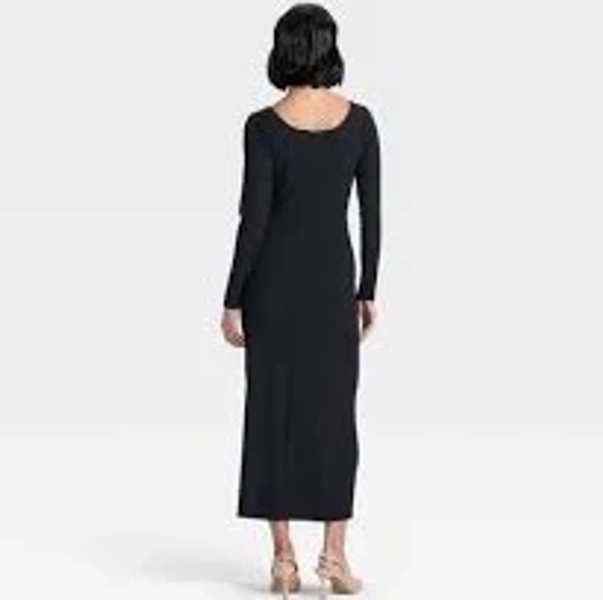 Women's Long Sleeve Rib-Knit Maxi Dress - A New Day