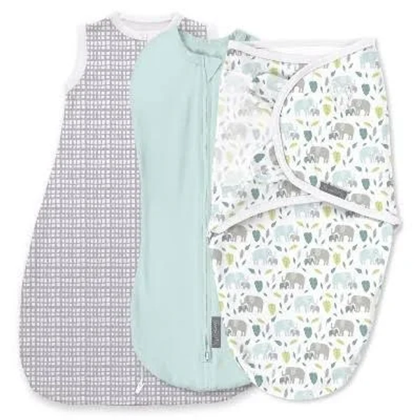 SwaddleMe Comfort Pack Swaddle Wrap Baby Elephant 0-3 Months