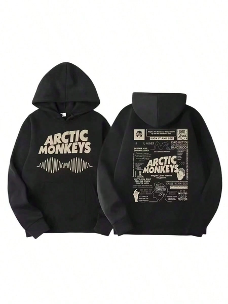 Men's Retro Rock Arctic Monkey Hooded Sweatshirt Hooded Sweatshirt With Music Album PatternHip Hop Large Retro Hooded Sweatshirtfall Clothes For Women