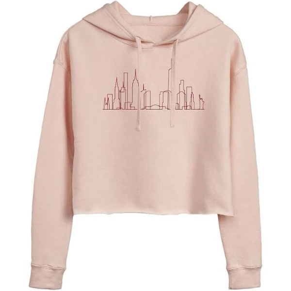 NYC Skyline Cropped Hoodie