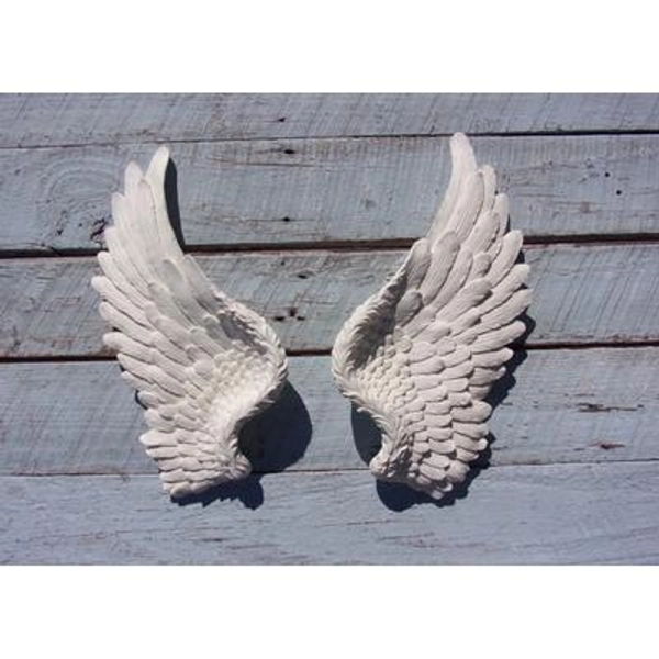 ANGEL WINGS Large Shabby Chic Style White Wall Decor Angel Wings NEW!