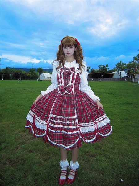 Miss Point ~Petal Rabbit~ Retro Plaid Lolita Jumper Dress