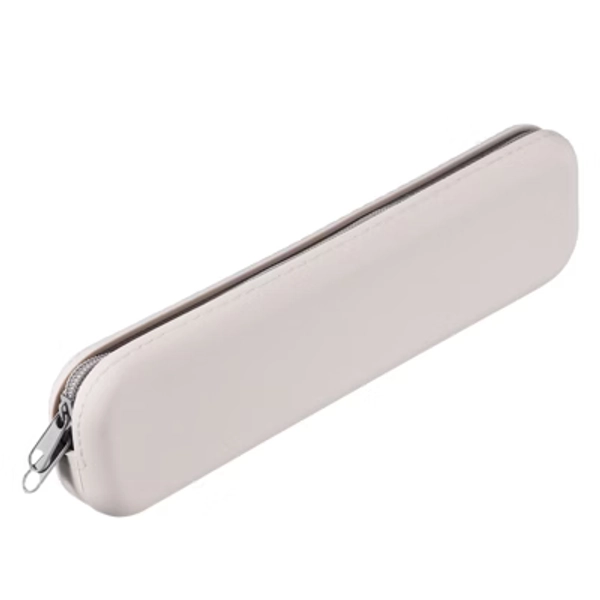 Unique Bargains Silicone Pen Case Rectangular Small Pencil Pen Pouch with Zipper Waterproof Gray 1 Pc