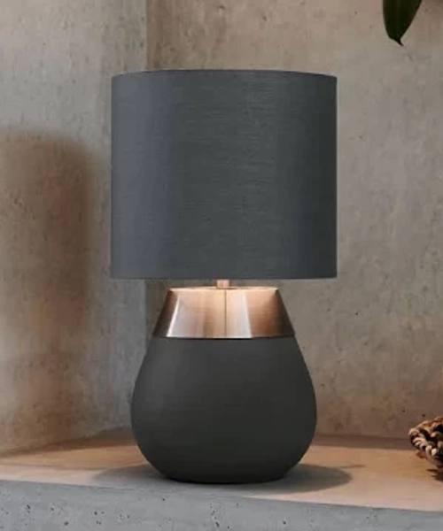 Next Charcoal Grey Kit One Stage Touch Table Lamp