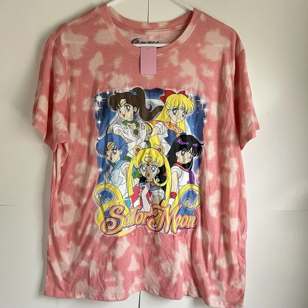 Official Sailor Moon Pink Tie Dye Graphic T-Shirt Women’s XXL Anime