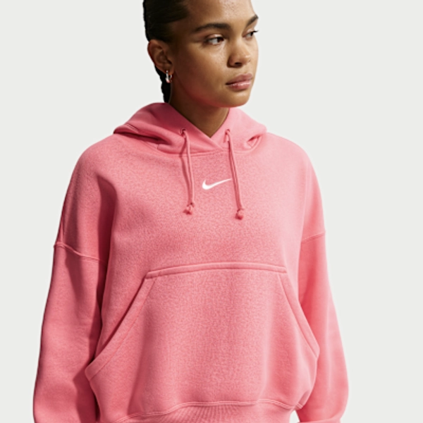 Nike Sportswear Phoenix Fleece Women's Over-Oversized Pullover Hoodie - Sea Coral/Sail - Size XS