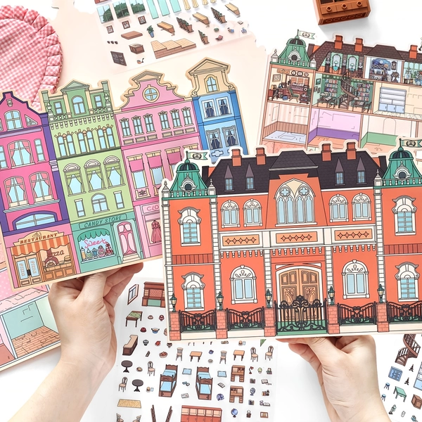 4Sheets, Nook Series, Preppy Pattern Stickers, Handmade Art Stickers, School Office Home Goods Decoration, Gift for Friends Classmates