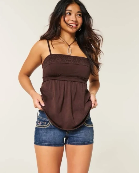 Ultra Low-rise Dark Wash Shortie Shorts