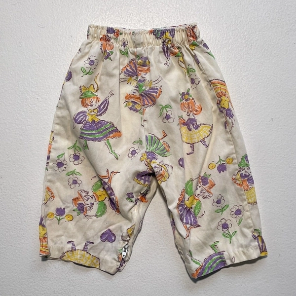 Vtg 60s 70s KIDS Baby Novelty Pattern Pants / 12-13" w / Retro Unique Zipper