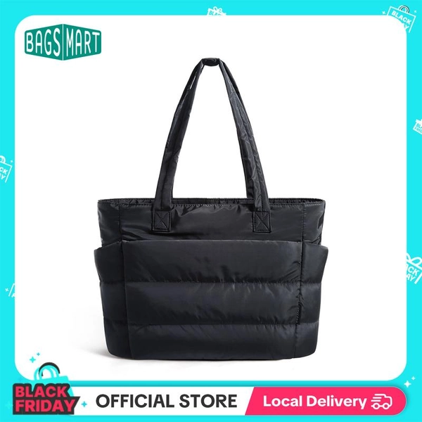 BAGSMART Puffy Bubble Tote Bag 3 Sizes for Women Quilted Laptop Shoulder Handbag, Lightweight Work Tote with Multiple Compartments for Travel &  Work Organize Zipper Closure Durable Tote bag TikTokShopBlackFriday