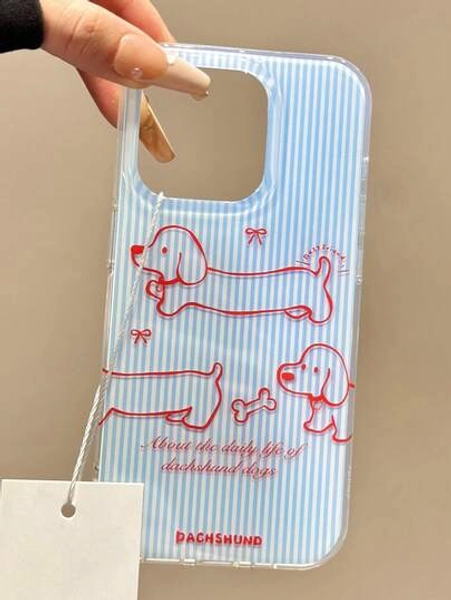 Cute Line Art Sausage Dog Jelly Soft Phone Case, Compatible With IPhone 17 Pro Max, 17 Pro, 17 Air, 15, 16, 17 Pro Max, 14 Pro, 13, 12, 11 Plus