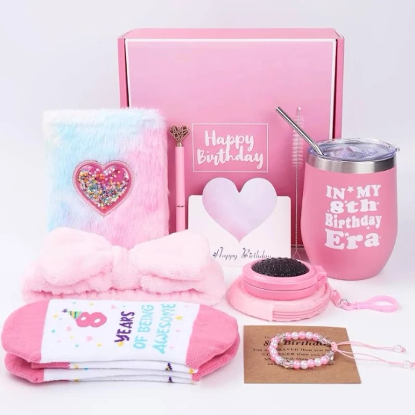 8 Year Old Girl Birthday Gifts - 9 count 8th Birthday Presents for Girl - Gifts for 8 Year Old Girls