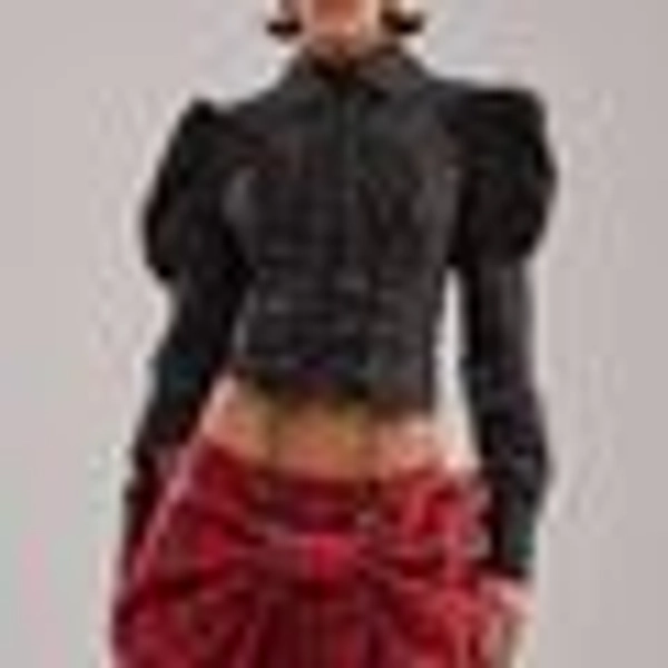 AKIRA Dakota Lace Up Button-Down Blouse | Size Medium