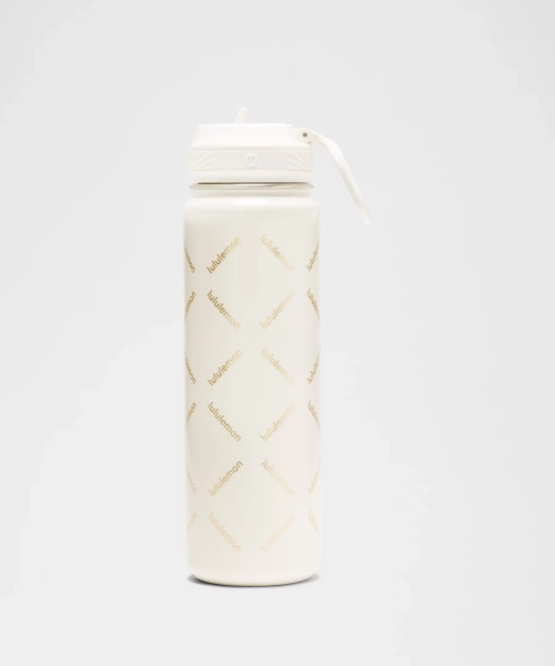 Back to Life Sport Bottle 24oz Straw Lid *Print - Light Ivory - ONE SIZE