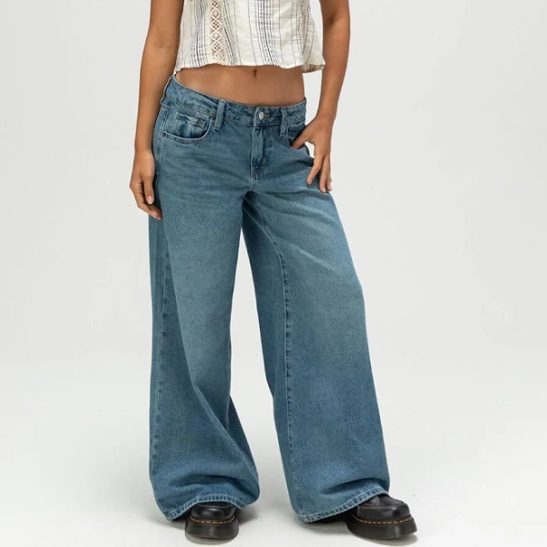 RSQ Womens Low Rise Baggy Jeans - Medium Wash - Size: 29