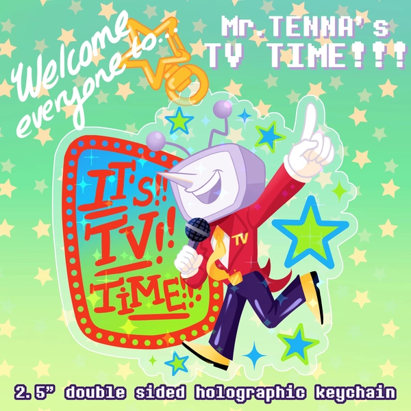 DELTARUNE -  MR TENNA 2.5" Double Sided Holographic Keychain + Vinyl Sticker