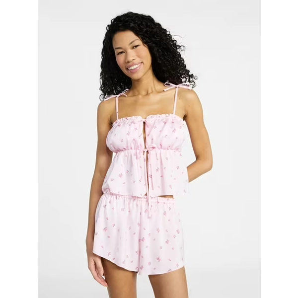 No Boundaries Sleepwear Satin Cami and Shorts Set, 2-Piece, Women's XS-XXL
