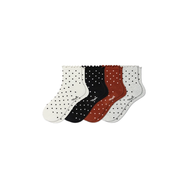 Women's Ruffle Rib Quarter Sock 4-Pack