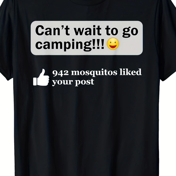 Payeah Men'S Tee Featuring Humorous Camping Sayings, Comfortable And Breathable Short Sleeve Crew Neck Casual Shirt, Ideal for Outdoor Fun Great Gift Option, Dxc00531-Unisex Holiday Gift Casual Outing 2026 New Style T-Shirt 180G