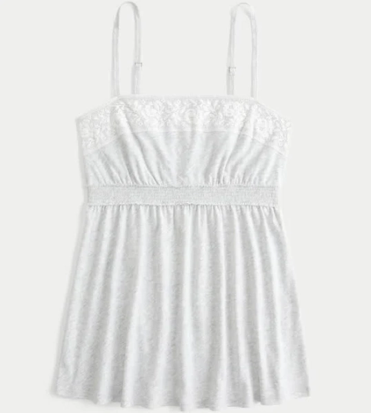 Hollister Easy Lace Trim Babydoll Top