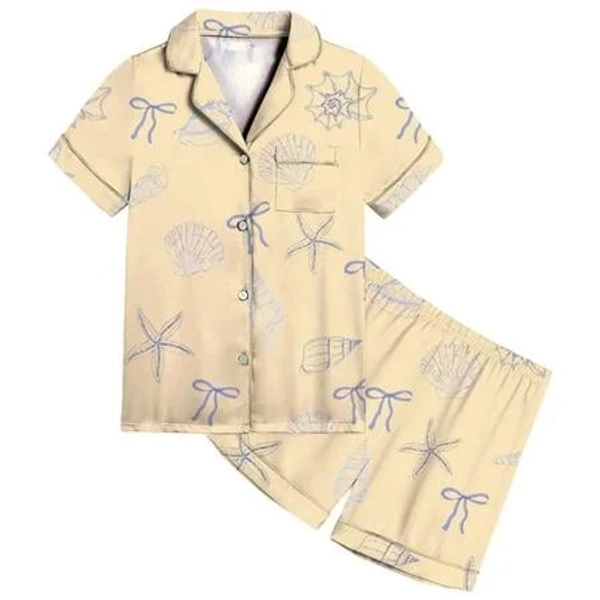 Satin Silk Pajama Set with Bow