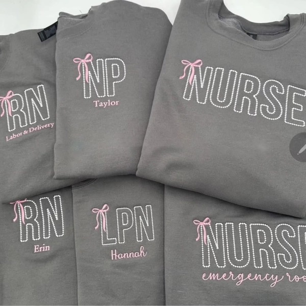 Embroidered Nurse Shirt: Custom Department, RN, LPN, CNA