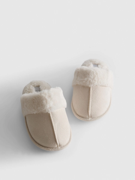Faux Suede Mule Slippers