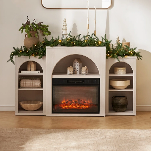 Gracie Oaks Michihiro Electric Fireplace Mantel Tv Stand & Reviews | Wayfair