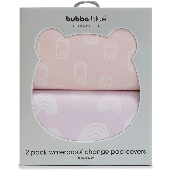 Bubba Blue Nordic Change Mat Covers 2 Pack - Rose/Lilac